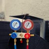 MEASUREMAN New Refrigeration Pressure Gauge, 3-1/8" Dial, Red Dial, 1/8"