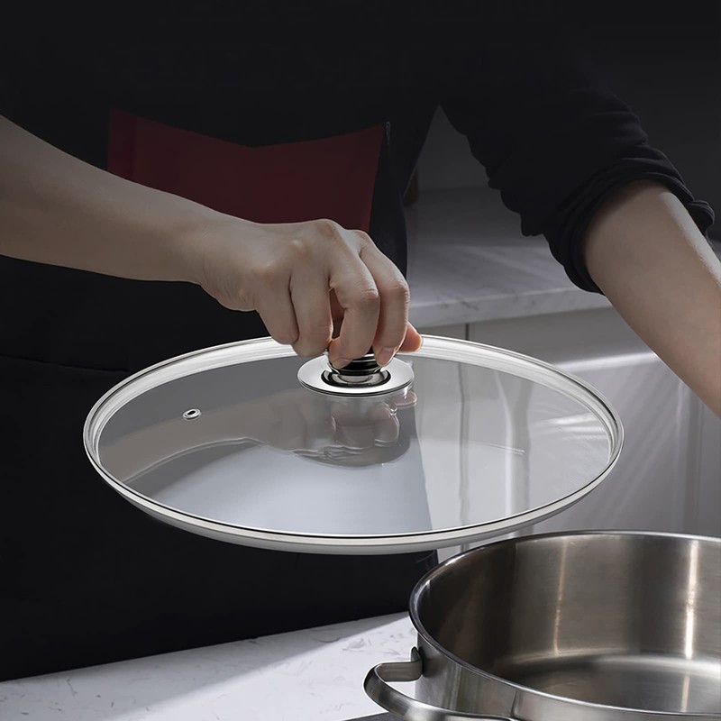 Tempered Glass Lid with Heat Resistant Handle,10.5"/26cm, Clear
