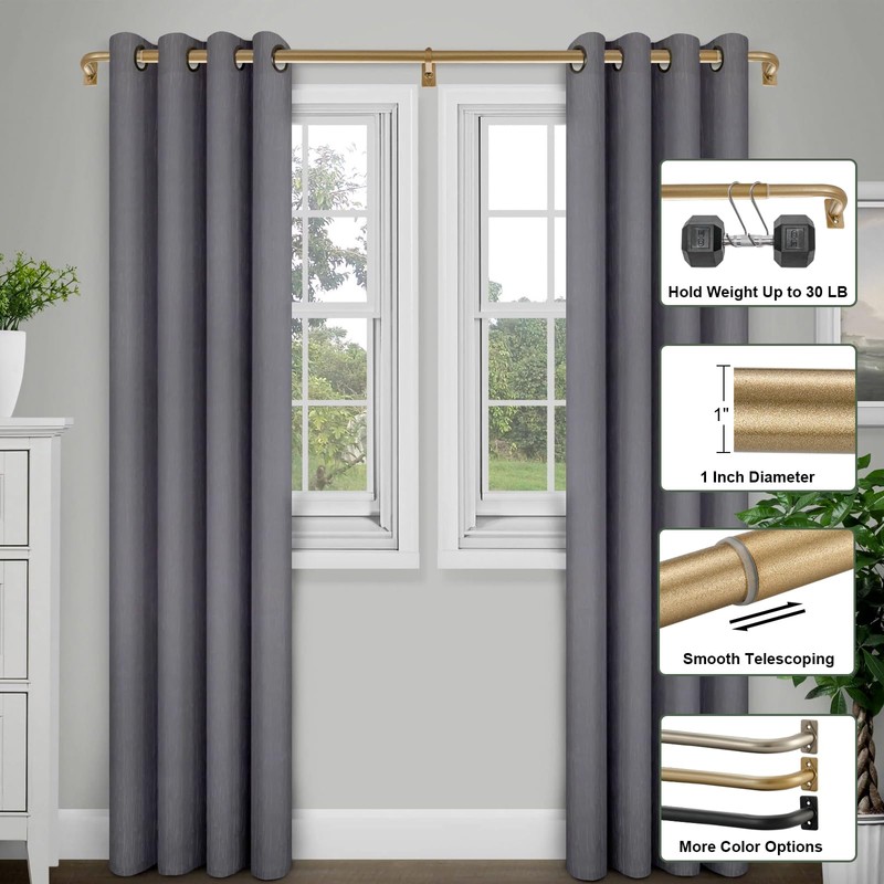 2 Pack Curtain Rods 84-120 Inches, Antique Gold Curtain Rods