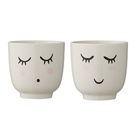 Bloomingville Smilla Small Mugs, White, Ceramic ,Set of 2