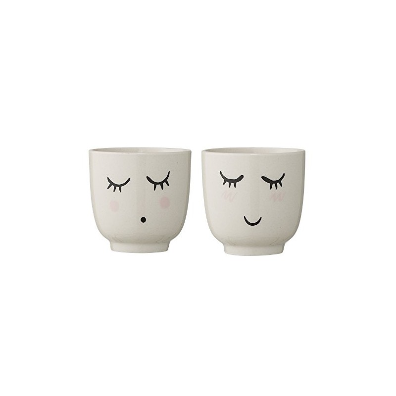 Bloomingville Smilla Small Mugs, White, Ceramic ,Set of 2