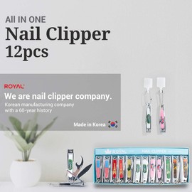 12 cortauñas con cuchillo y abrebotellas, fabricado en Corea Royal