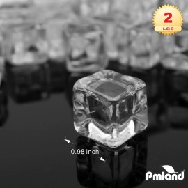 PMLAND Acrylic Ice Cubes Square Shape 2 Lbs Bag, for Photography Props Kitchen Table...