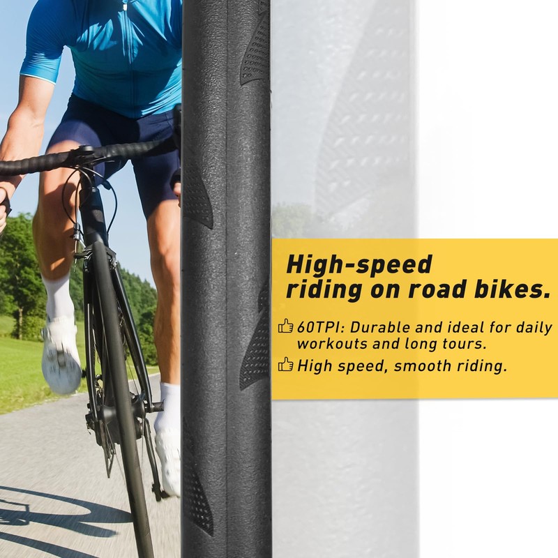 700 x 28C Bicycle Tyres, 28-622 Folding Tyres for Road