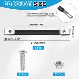 PATIKIL 9.7" Speaker Cabinet Strap Handle Pull Metal Cap Buckle Grip Strap for Hardware Speaker Flight Case Silver