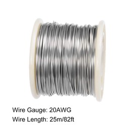 sourcing map 20 Gauge Resistance Wire Wrapping 82ft Nichrome Heating Resistor Wires