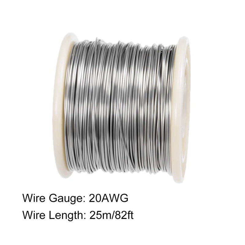 sourcing map 20 Gauge Resistance Wire Wrapping 82ft Nichrome Heating