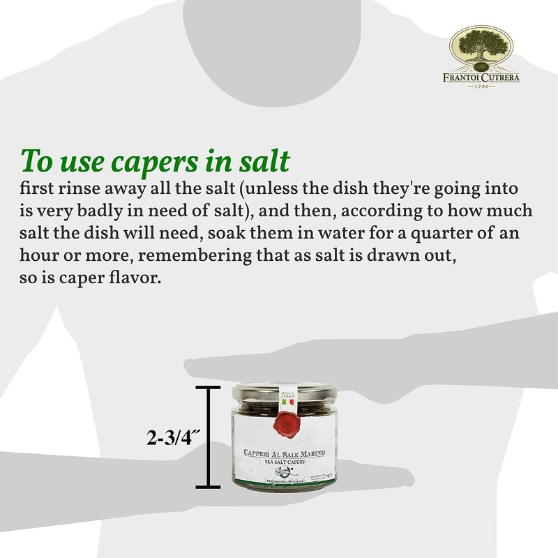 Frantoi Cutrera Gourmet Italian Capers in Sea Salt - Mediterranean