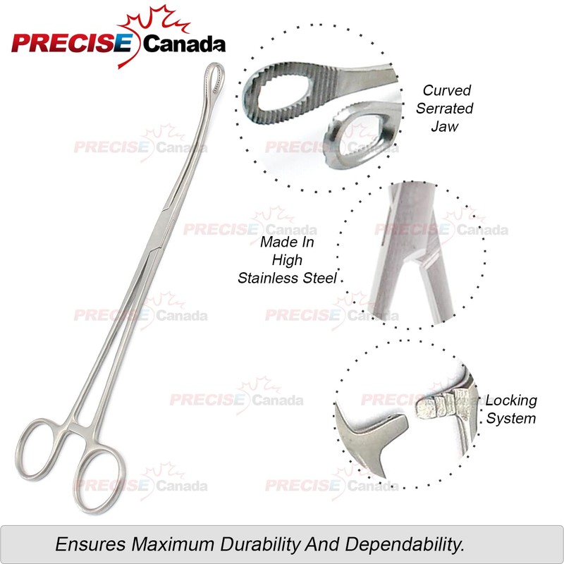 PRECISE CANADA: 3 PCS Stainless Steel Sponge Holding Forceps 7.5"