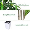 Artificial Dracaena Tree with White Tall Planter, 7ft Tall Potted