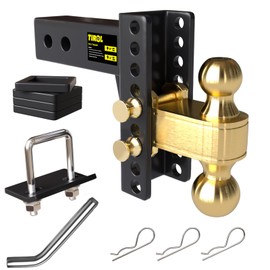 TIROL Drop Hitch 2.5 inch Receiver Adjustable Trailer Hitch for Heavy Duty Towing RVs, Boat, Class 5, 6" Rise/Drop, 25000 LBS, Fit for 2-1/2" Truck/SUV Receivers