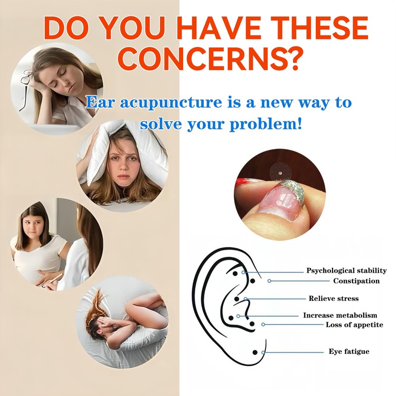 Pddolw Ear Seeds Acupuncture Kit - Relaxation, Easy Application, and
