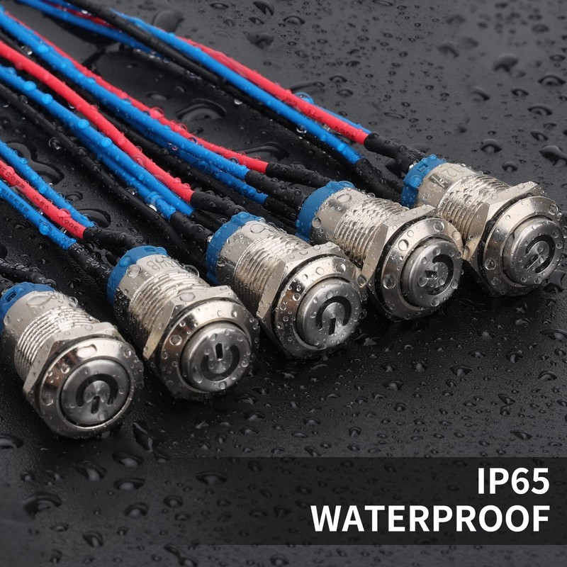 STARELO 5PCS 12mm Latching LED Push Button Switch Mini Round