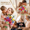 PLAXSOON Flower Bouquet Building Set Valentines Day,18 Flowers Rose Building