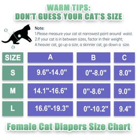 wegreeco Cat Diapers for Female and Male Cats(Only for Pee),Reusable Pet Kitten Diapers for Cats Spraying,Kitty Cat Incontinence Diapers Small Medium Large Size