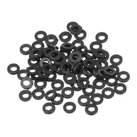 PATIKIL M2.5 Nylon Flat Washers 150pcs 2.5mm ID 5mm OD 1mm Thickness Sealing Spacer Gasket Ring Faucet Pipe Water Hose Fastener Bolts Black