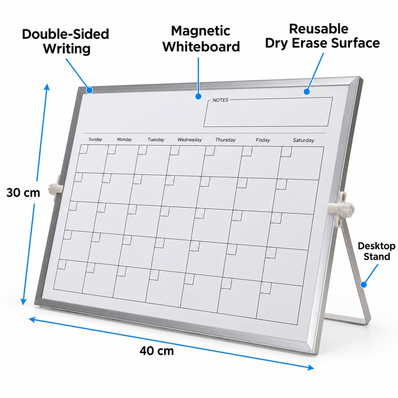Dry Erase Monthly Calendar for Home and Office – 30