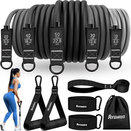 Resistance Bands, Resistance Bands for Working Out, Exercise Bands with Handles for Fitness, Strength Training Home Gym Equipment Set, for Heavy Resistance Training, Physical Therapy, Yoga Workouts