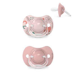 Suavinex, Baby-Schnuller, 6-18 Monate, symmetrischer Sauger SX Pro aus Silikon, flacher und flexibler, wendbarer Schnuller, kompatibel mit der Entwicklung der Mundhöhe, Walk Nude