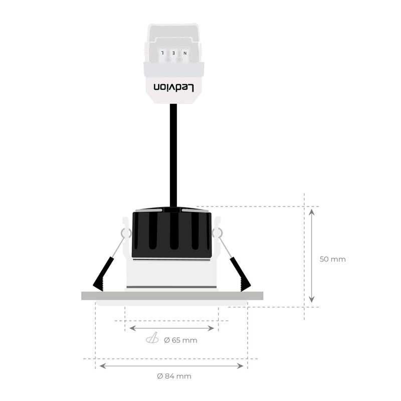 Ledvion - 3 x LED Recessed Spotlights, Dimmable, 5 W,