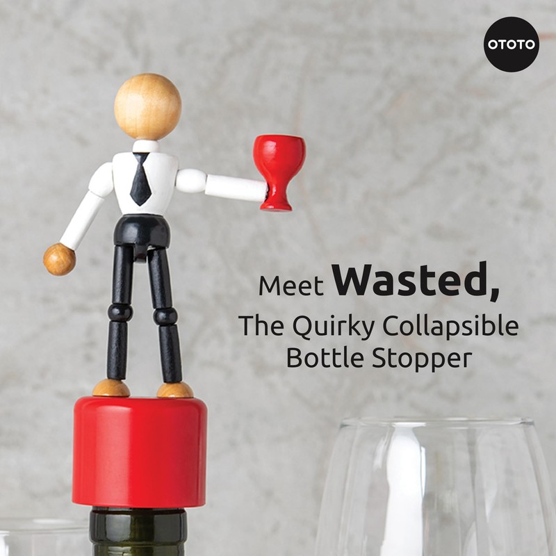 Wasted Wine Stopper by OTOTO - Wine Bottle Stopper, Wine
