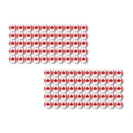 100 Shop CANADIAN 1.65cm (.65") Decals Proudly Buy Red Maple Leaf Canada Proud Travel Store Shelves Display Business Retailer Price Tag Add On Vinyl Stickers (100 Decal Set)
