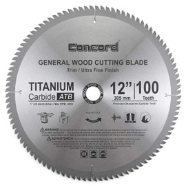Concord Blades WCB1200T100HP 12-Inch 100 Teeth TCT General Purpose Hard & Soft Wood Saw Blade