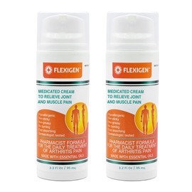 Flexigen | Topical Cream | 3.2 oz | 2 Pack | Natural Cream with Frankincense | Essential Oils & Menthol | for Soreness, Stiffness, Back & Muscle Aches, & Joint Pain | Sports Recovery Cream