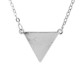 chelseachicNYC Modern Chic Simple Love Triangle Necklace (Silver)