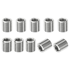 PATIKIL Thread Adapter Sleeve Reducer Nut M14 x 2 Male to M10 x 1.5 Female Repair Insert Nut Screw Reducer Stainless Steel Fastener 16 mm Pack of 10