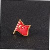 FOMIYES National Flag Shaped Brooch Creative Metal Clothes Badge Red