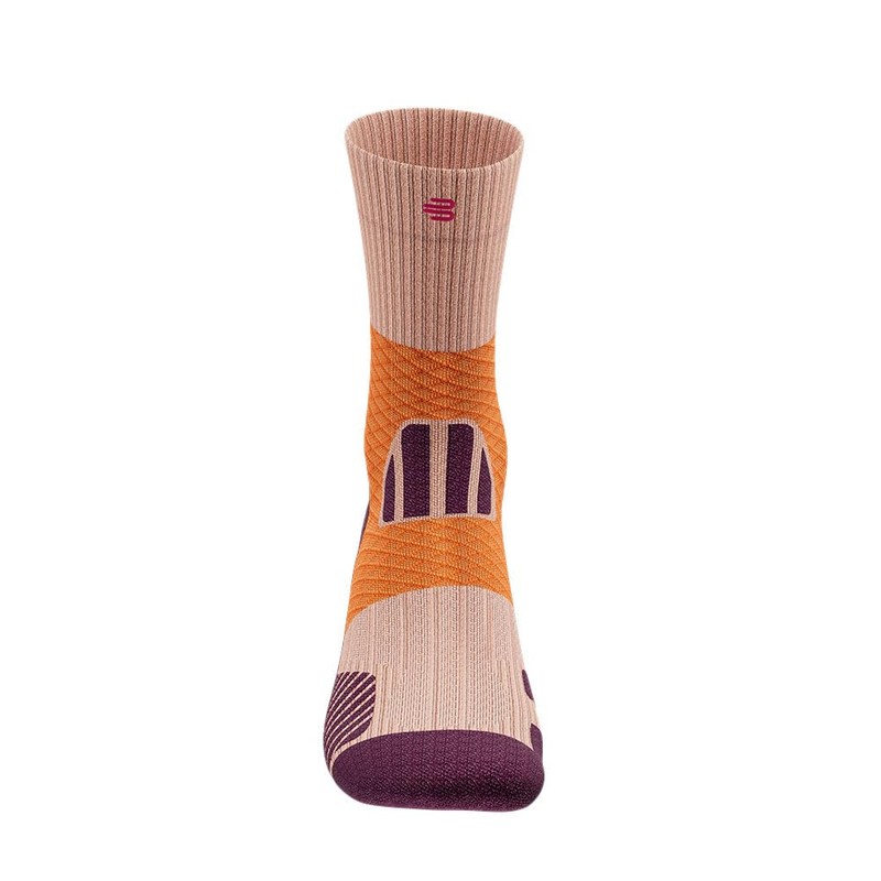BAUERFEIND Trail Run Mid Cut Socks, Sunrise Peach