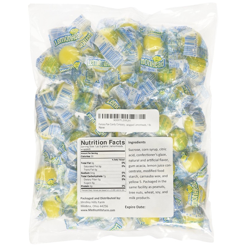 Ferrara Pan Candy Company Individually wrapped Lemonheads, 1 lb.
