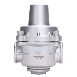 DERPIPE Pressure Regulator Water Valve - 1/2" NPT Female Stainless Steel 304 Pressure Reducer with Gauge, Adjustable Lead-Free Valve For RV, Garden, Air.