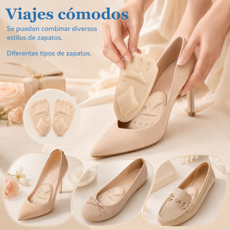 Almohadillas Metatarsianas Para Mujeres，Almohadillas Acolchadas De Bola De Pie，Transpirable, Suave