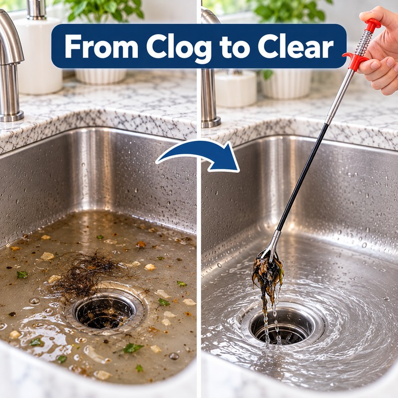 160cm or 63 in Flexible Drain Cleaning Claw for Clog