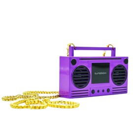 Bumpboxx MicroBoom Wearable Necklace Bluetooth Speaker Boombox | Bluetooth Portable Speaker | Includes 24” Chain & Rechargeable LI-ION Battery | Add Music to The Latest Fashion Trend | Poppoin Purple