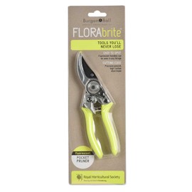 Burgon & Ball FloraBrite Pocket Pruner, 17 cm Length, Yellow