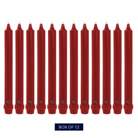Colonial Dripless 12-Inch Candle with Classic Tip, Red
