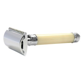 Edwin Jagger DE87 Sicherheitsrasierer, Elfenbeinimitat, zweischneidig