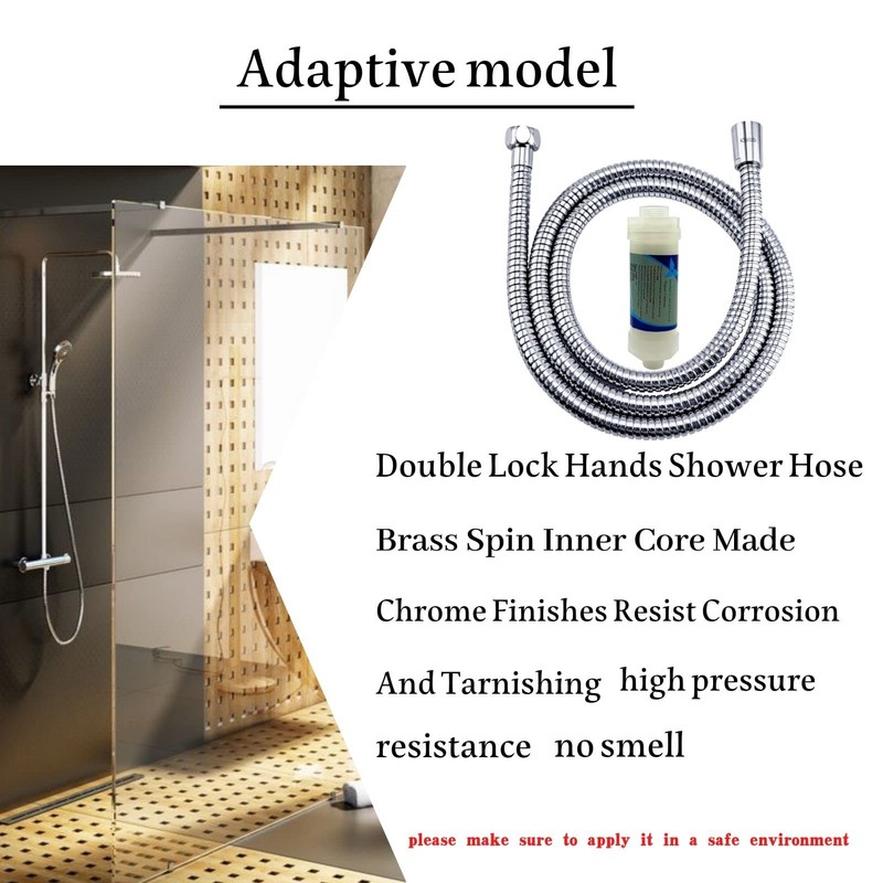 Klabb stainless steel Shower Hose With Filter Element, 59 Inches