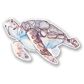 2 x 10cm Blue Turtle Vinyl Sticker Decal Laptop Car Bike Tortoise Pretty #6091 (10cm Wide x 6cm Tall)