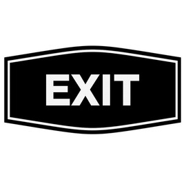 Fancy EXIT Sign (Black) - Large 1 Pack