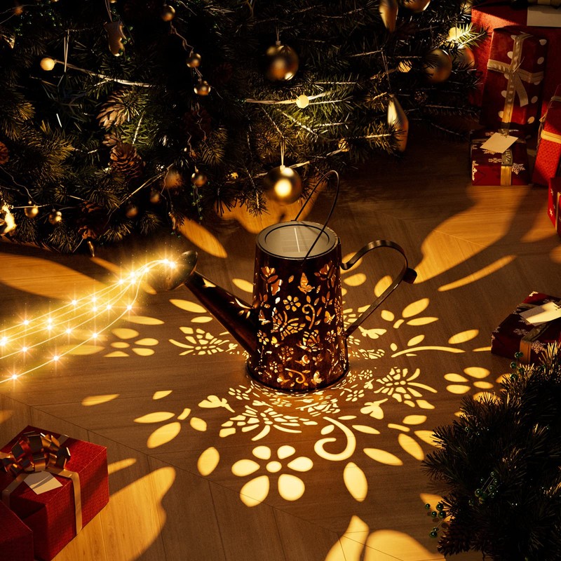 Regadera solar con luces