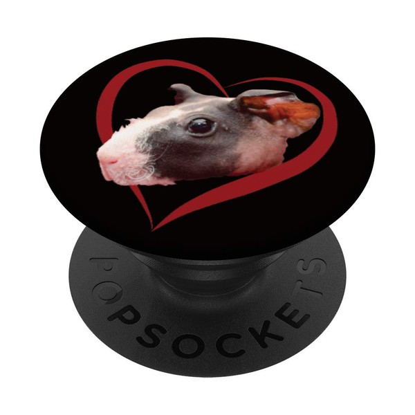 Skinny Guinea Pig Love Heart for Valentine's Day PopSockets PopGrip: