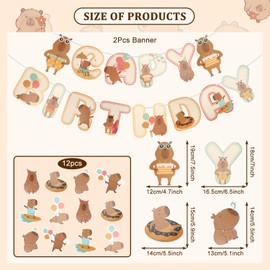 14pcs Capybara Birthday Party Decorations, Capybara Hanging Swirls Decor for Capybaras Party Decorations