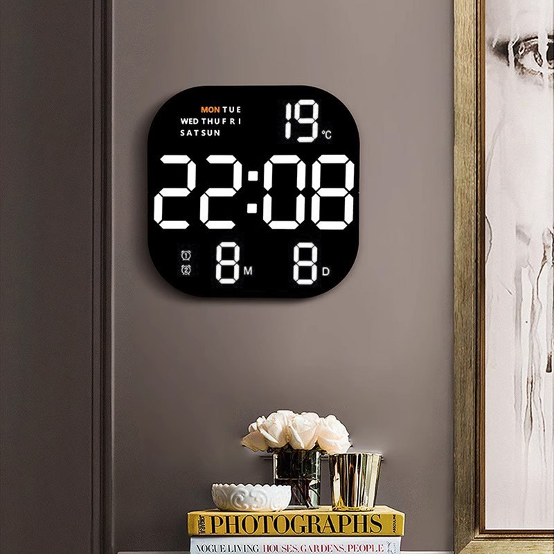 Digital Clock Large Screen LED USB 5V Remote Multifunctional Temperature