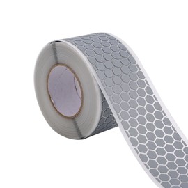 NOZUONO High Visibility Iron On Silver Reflective Heat Transfer Vinyl Tape for Clothing Honeycomb Shaped (1.5 Inch x 10 Yard)