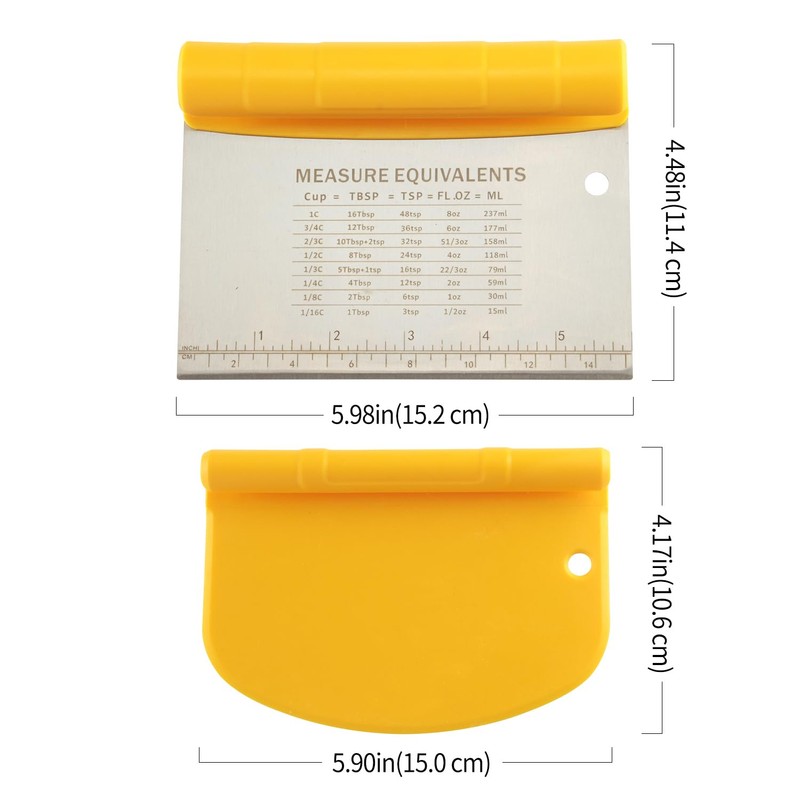 Sunmei Bowl Spatula & Bench Scraper Set, 2-in-1 Multipurpose Kitchen