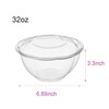FULING 32 oz. 150 Sets Clear Plastic Salad Bowls with